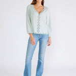 Scallop Edge Blouse - Seafoam-Tops- Hometown Style HTS, women's in store and online boutique located in Ingersoll, Ontario