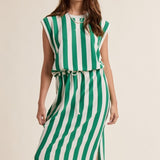 Striped Knit Midi Dress-Casual Dresses- Hometown Style HTS, women's in store and online boutique located in Ingersoll, Ontario