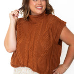 Sleeveless Mock Neck Sweater Top - Caramel-Tops- Hometown Style HTS, women's in store and online boutique located in Ingersoll, Ontario