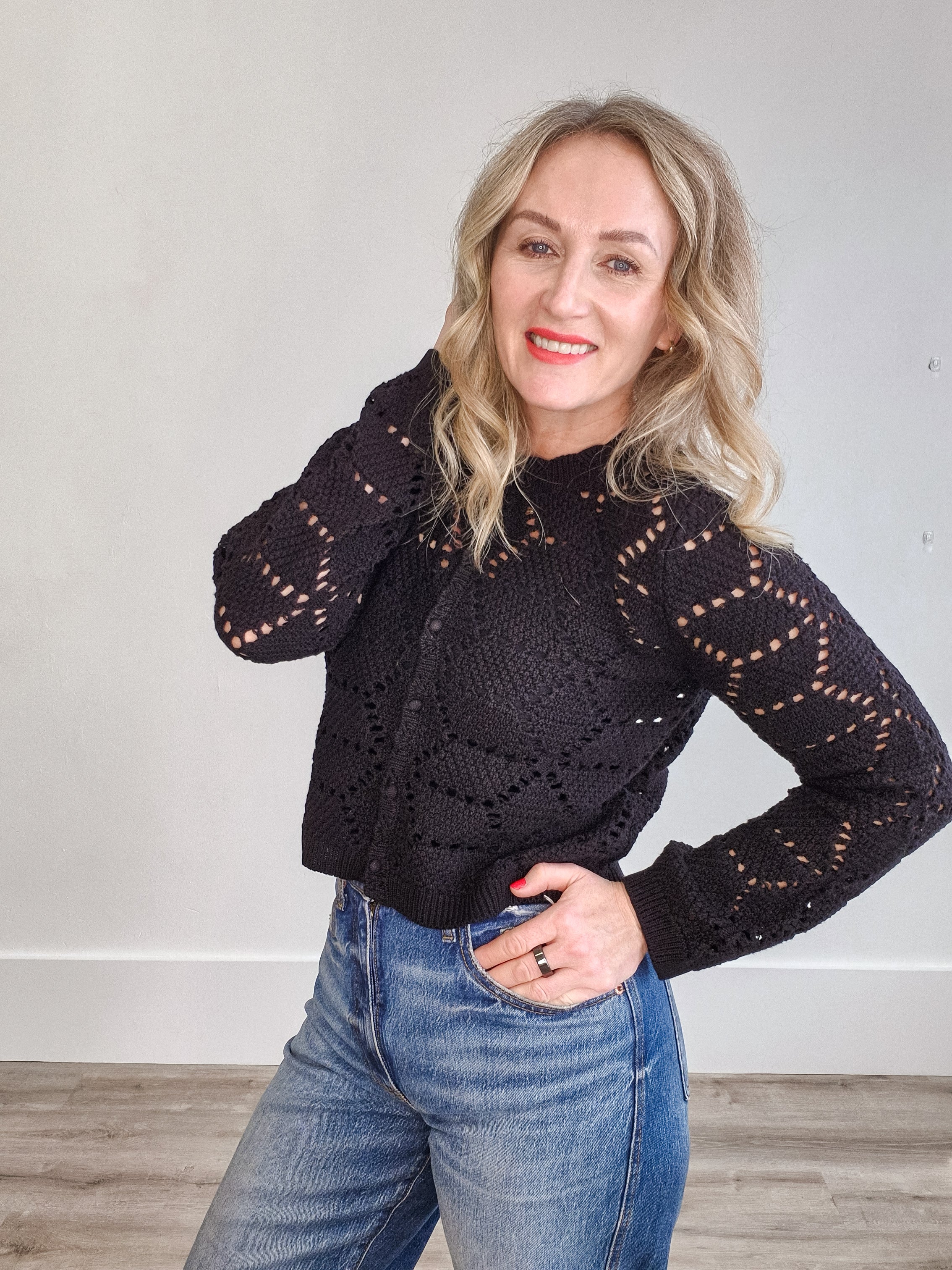 Rosalyn Sweater Cardigan - Black-Sweaters and Cardigans- Hometown Style HTS, women's in store and online boutique located in Ingersoll, Ontario