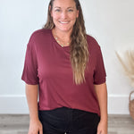 The Camilla Top - Burgundy-Casual Tops- Hometown Style HTS, women's in store and online boutique located in Ingersoll, Ontario