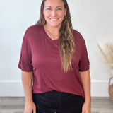 The Camilla Top - Burgundy-Casual Tops- Hometown Style HTS, women's in store and online boutique located in Ingersoll, Ontario