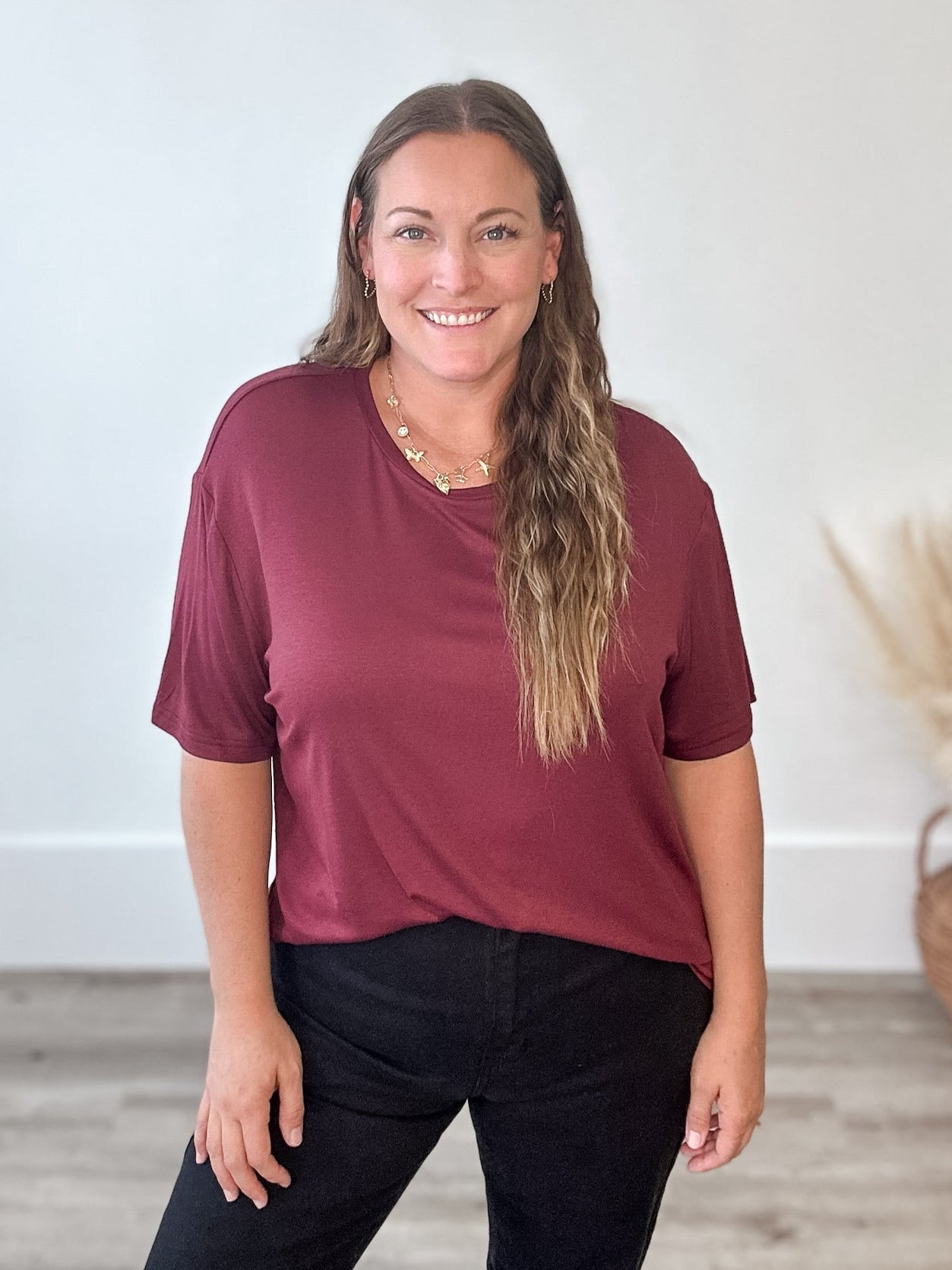 The Camilla Top - Burgundy-Casual Tops- Hometown Style HTS, women's in store and online boutique located in Ingersoll, Ontario