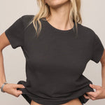 FOUNDATION SLUB TEE - Black Sand-Casual Tops- Hometown Style HTS, women's in store and online boutique located in Ingersoll, Ontario