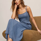 LEONORA INDIGO MIDI DRESS - Classic Indigo-Casual Dresses- Hometown Style HTS, women's in store and online boutique located in Ingersoll, Ontario