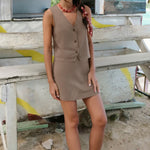 GAIL JERSEY MINI SKIRT - Perfectly Taupe-Bottoms- Hometown Style HTS, women's in store and online boutique located in Ingersoll, Ontario