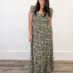 Ruffle Sleeve Tiered Maxi Dress-Special Occasion Dresses- Hometown Style HTS, women's in store and online boutique located in Ingersoll, Ontario