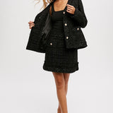 Tweed Mini Skirt -Black-skirt- Hometown Style HTS, women's in store and online boutique located in Ingersoll, Ontario