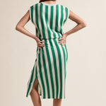 Striped Knit Midi Dress-Casual Dresses- Hometown Style HTS, women's in store and online boutique located in Ingersoll, Ontario