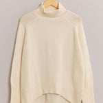 Long Turtle Neck Sweater - Cream-Sweater- Hometown Style HTS, women's in store and online boutique located in Ingersoll, Ontario