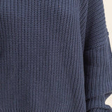 Oversized V Neck Knit Sweater - Midnight Blue-sweater- Hometown Style HTS, women's in store and online boutique located in Ingersoll, Ontario