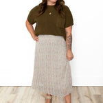 Floral Pleated Midi Skirt - Mint-Skirt- Hometown Style HTS, women's in store and online boutique located in Ingersoll, Ontario