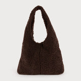 LARGE SHERPA BAG WITH ZIP CLOSURE REMOVABLE SHOULDER STRAP AND TWO LARGE HA
