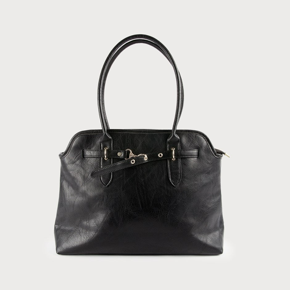 LARGE WORK BAG WITH HANDLES AND METAL CLASP-Accessories- Hometown Style HTS, women's in store and online boutique located in Ingersoll, Ontario