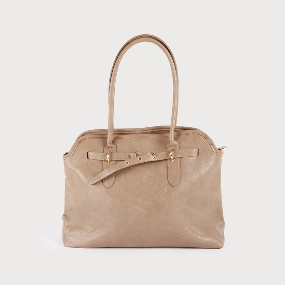 LARGE WORK BAG WITH HANDLES AND METAL CLASP-Accessories- Hometown Style HTS, women's in store and online boutique located in Ingersoll, Ontario