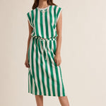 Striped Knit Midi Dress-Casual Dresses- Hometown Style HTS, women's in store and online boutique located in Ingersoll, Ontario