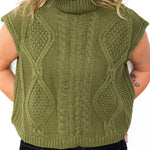 Sleeveless Mock Neck Sweater Top - Olive-Tops- Hometown Style HTS, women's in store and online boutique located in Ingersoll, Ontario