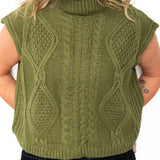 Sleeveless Mock Neck Sweater Top - Olive-Tops- Hometown Style HTS, women's in store and online boutique located in Ingersoll, Ontario