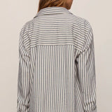 REESE BUTTON UP STRIPED TOP - Eclipse-Casual Tops- Hometown Style HTS, women's in store and online boutique located in Ingersoll, Ontario