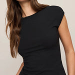 SOFT TRACE SECOND SKIN TOP - Black-Casual Tops- Hometown Style HTS, women's in store and online boutique located in Ingersoll, Ontario