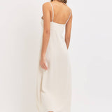 Feminine Linen Blend Midi Dress-dress- Hometown Style HTS, women's in store and online boutique located in Ingersoll, Ontario