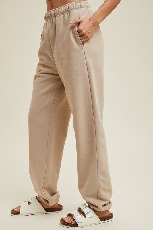 Jogger Sweatpants - Taupe-Pants- Hometown Style HTS, women's in store and online boutique located in Ingersoll, Ontario