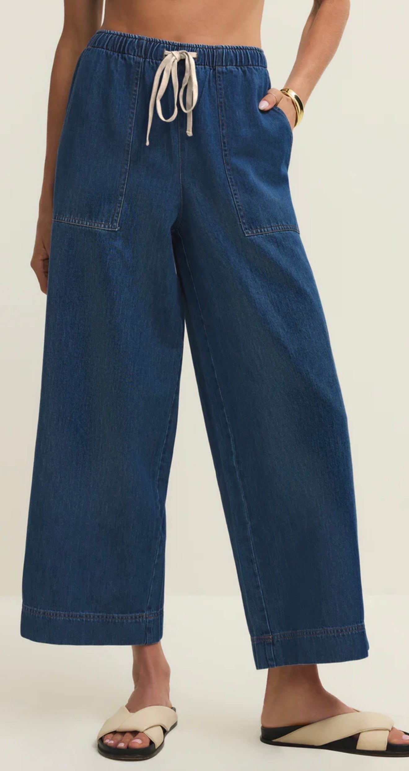 DAYCATION DENIM UTILITY PANT-Denim- Hometown Style HTS, women's in store and online boutique located in Ingersoll, Ontario