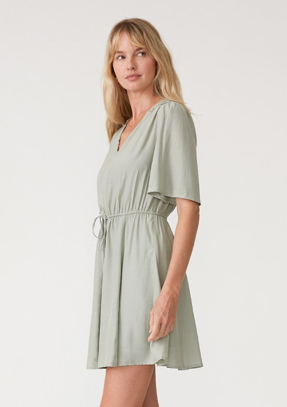 Short Sleeve Casual Mini Dress - Sage-Dress- Hometown Style HTS, women's in store and online boutique located in Ingersoll, Ontario