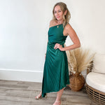 One Shoulder Pleated Dress - Sea Green-dresses- Hometown Style HTS, women's in store and online boutique located in Ingersoll, Ontario