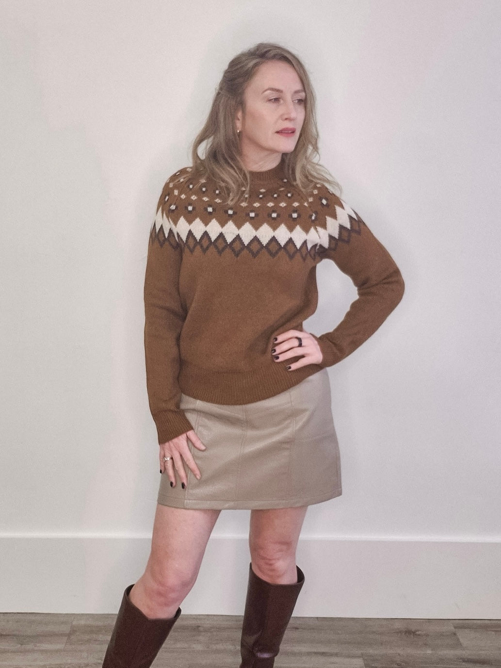 Haverford Sweater - Brown-Sweaters and Cardigans- Hometown Style HTS, women's in store and online boutique located in Ingersoll, Ontario
