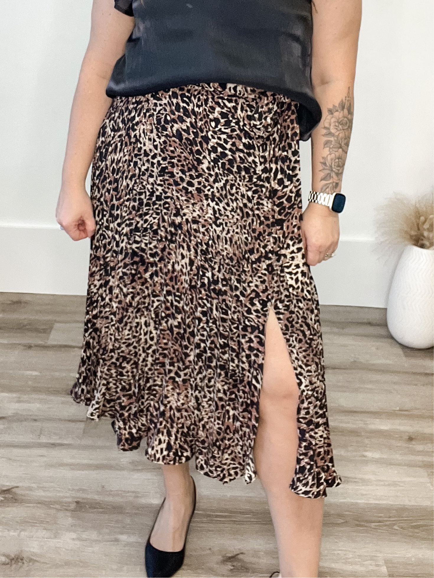 Leopard Midi Skirt-Skirt- Hometown Style HTS, women's in store and online boutique located in Ingersoll, Ontario