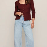 ALBANY WAFFLE BUTTON UP TOP-Casual Tops- Hometown Style HTS, women's in store and online boutique located in Ingersoll, Ontario