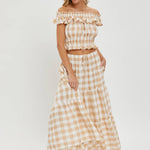 Gingham Ruffle Top-Tops- Hometown Style HTS, women's in store and online boutique located in Ingersoll, Ontario