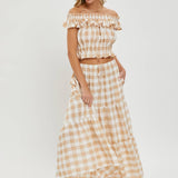 Gingham Ruffle Top-Tops- Hometown Style HTS, women's in store and online boutique located in Ingersoll, Ontario