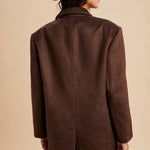 Oversized Longline Blazer - Chocolate Brown-Coat & Jackets- Hometown Style HTS, women's in store and online boutique located in Ingersoll, Ontario