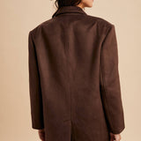 Oversized Longline Blazer - Chocolate Brown-Coat & Jackets- Hometown Style HTS, women's in store and online boutique located in Ingersoll, Ontario