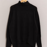 Long Turtle Neck Sweater - Black-Sweater- Hometown Style HTS, women's in store and online boutique located in Ingersoll, Ontario