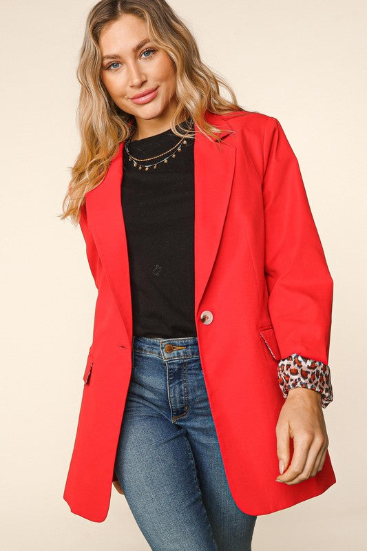 Tailored Blazer - Red-blazer- Hometown Style HTS, women's in store and online boutique located in Ingersoll, Ontario