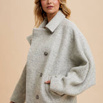 Boucle Jacket - Grey-Coat & Jackets- Hometown Style HTS, women's in store and online boutique located in Ingersoll, Ontario