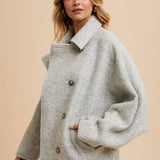 Boucle Jacket - Grey-Coat & Jackets- Hometown Style HTS, women's in store and online boutique located in Ingersoll, Ontario
