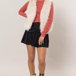 Faux Fur Open Vest - Cream-vest- Hometown Style HTS, women's in store and online boutique located in Ingersoll, Ontario