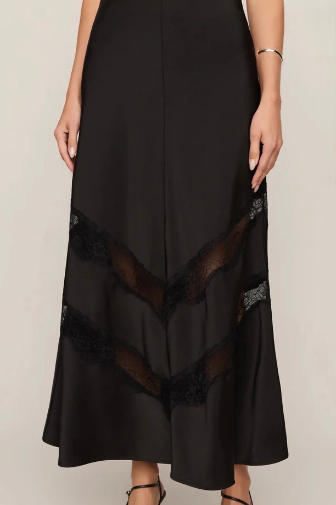 KORI LACE INSERT SKIRT - Black-Bottoms- Hometown Style HTS, women's in store and online boutique located in Ingersoll, Ontario