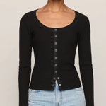ALBANY WAFFLE BUTTON UP TOP-Casual Tops- Hometown Style HTS, women's in store and online boutique located in Ingersoll, Ontario