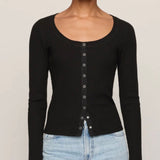 ALBANY WAFFLE BUTTON UP TOP-Casual Tops- Hometown Style HTS, women's in store and online boutique located in Ingersoll, Ontario
