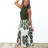 Sleeveless Pleated Maxi Dress - Olive-Dress- Hometown Style HTS, women's in store and online boutique located in Ingersoll, Ontario