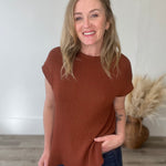 Mock Neck Sweater Top - Burlwood-tops- Hometown Style HTS, women's in store and online boutique located in Ingersoll, Ontario