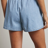 Denim Drawstring Shorts-Shorts- Hometown Style HTS, women's in store and online boutique located in Ingersoll, Ontario