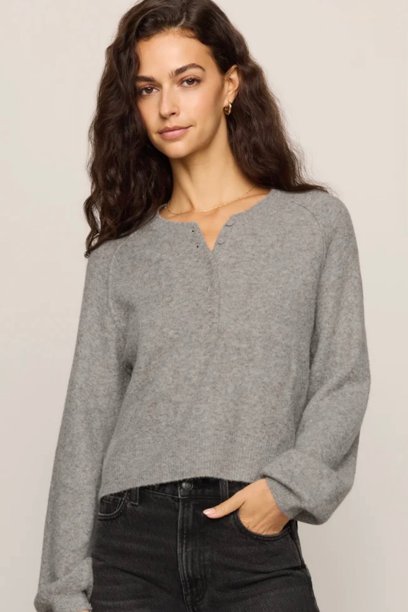WESTMONT HENLEY SWEATER-Sweaters and Cardigans- Hometown Style HTS, women's in store and online boutique located in Ingersoll, Ontario