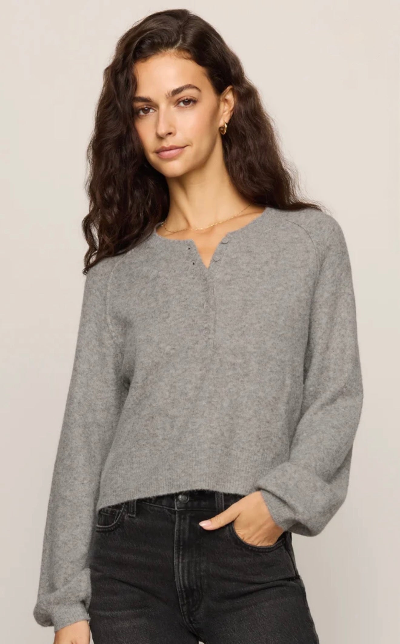 WESTMONT HENLEY SWEATER-Sweaters and Cardigans- Hometown Style HTS, women's in store and online boutique located in Ingersoll, Ontario