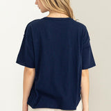 Short Sleeve Tee with Patch Pocket - Navy-tee- Hometown Style HTS, women's in store and online boutique located in Ingersoll, Ontario